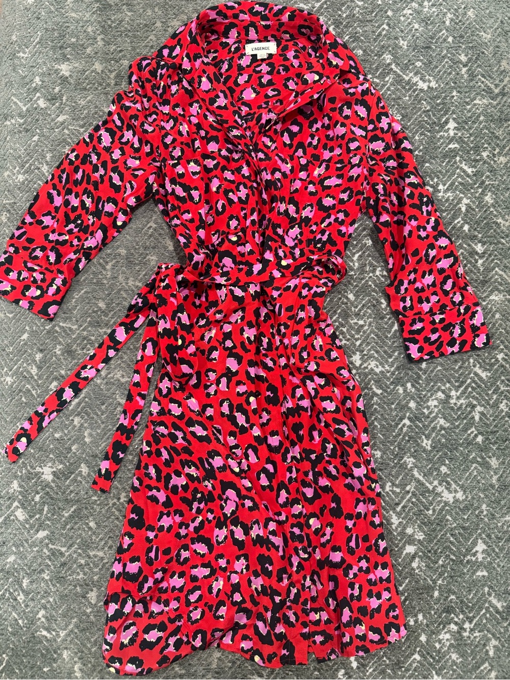 L'Agence Stella Silk Crepe Shirtdress (XS)
